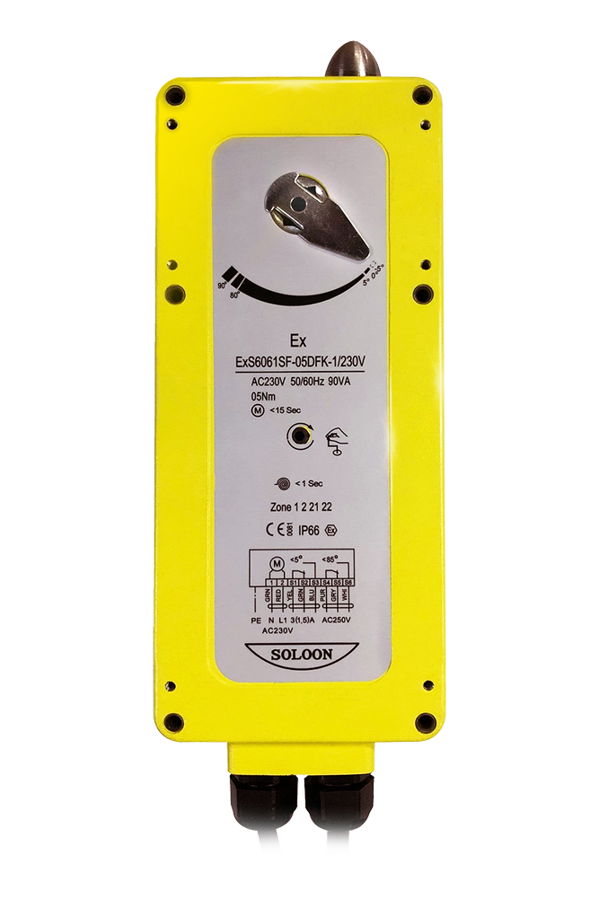 ExS6061SF-DFK-1 Serise 5NM/10NM/15NM Explosion Proof Damper Actuator 1s spring return