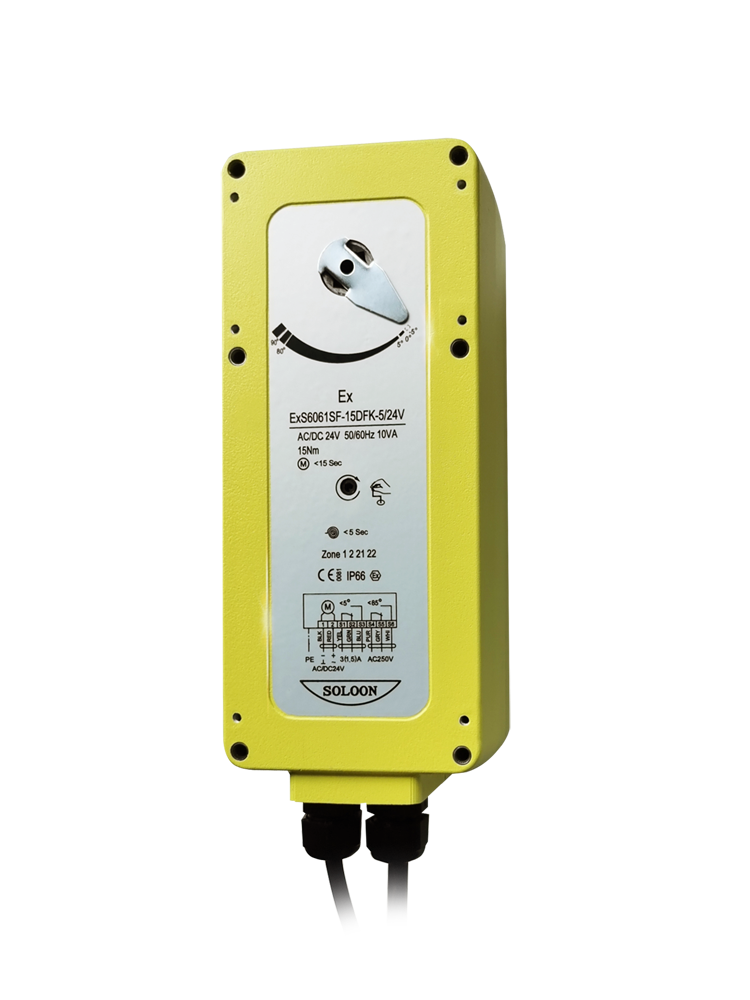 ExS6061SF-DFK-5 Serise 5NM/10NM/15NM Explosion Proof Damper Actuator 5s spring return